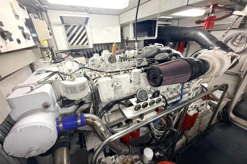 Slide: The Image of Engine room of 2002 Cheoy Lee 72 Yacht. - 45