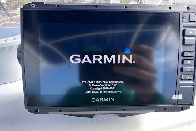 Slide: The Image of Garmin ECHOMAP UHD 74sv on 2008 Angler PANGA 22 boat dashboard. - 16