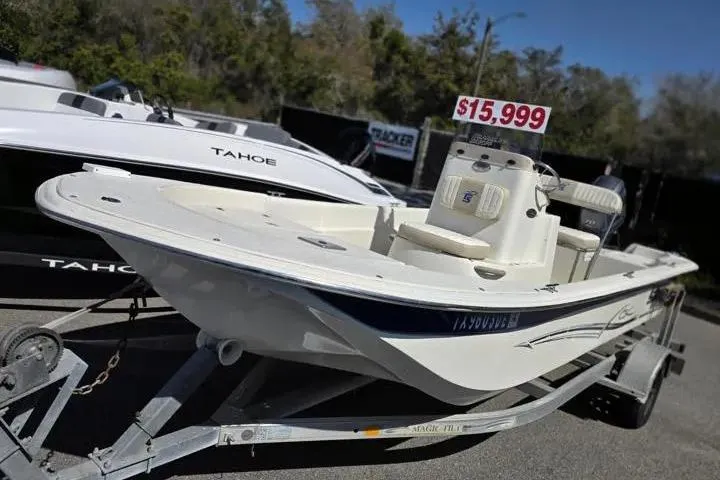The Image of 2015 Carolina Skiff JVX Center Console boat on trailer, priced at $15,999. - 1