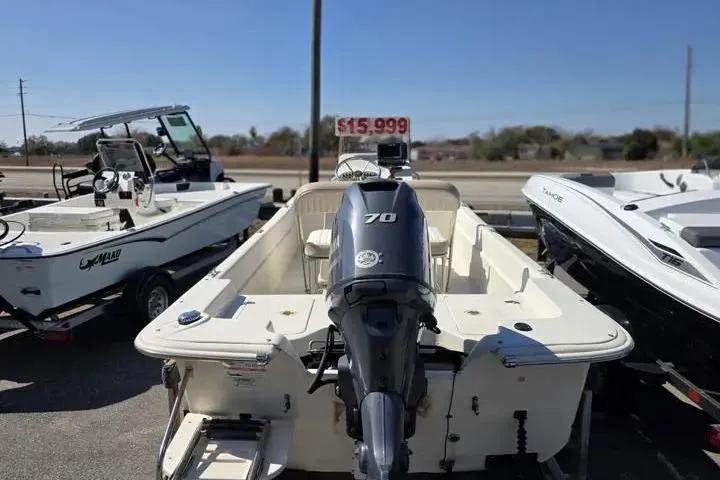 Slide: The Image of 2015 Carolina Skiff JVX Center Console boat with 70 HP engine, priced at $15,999. - 3