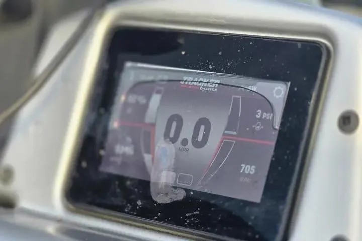 Slide: The Image of Dashboard display of 2025 Tracker Pro Team 175 Crappie Edition boat. - 18