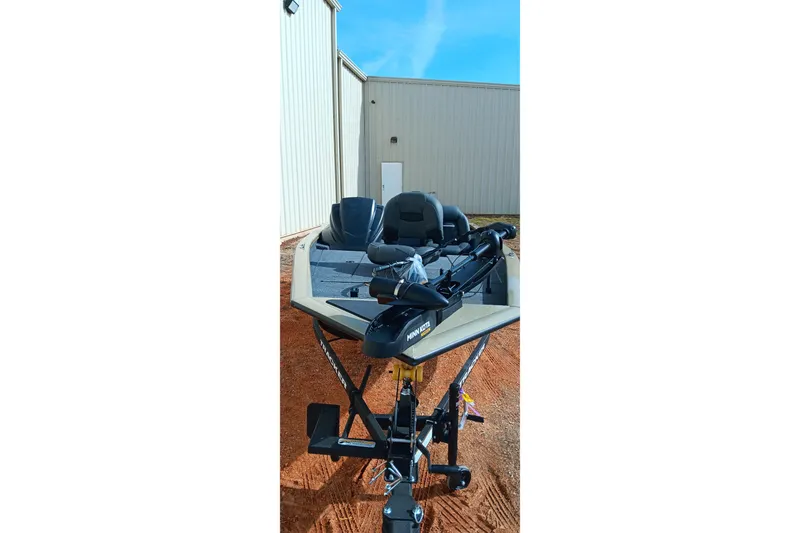 Slide: The Image of 2026 Tracker Pro Team 175 Crappie Edition boat parked outdoors. - 10