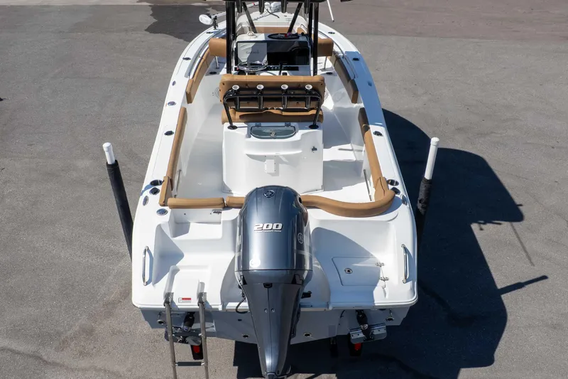 Slide: The Image of 2021 Sea Hunt Ultra 229 boat with Yamaha 200 engine, viewed from above. - 45