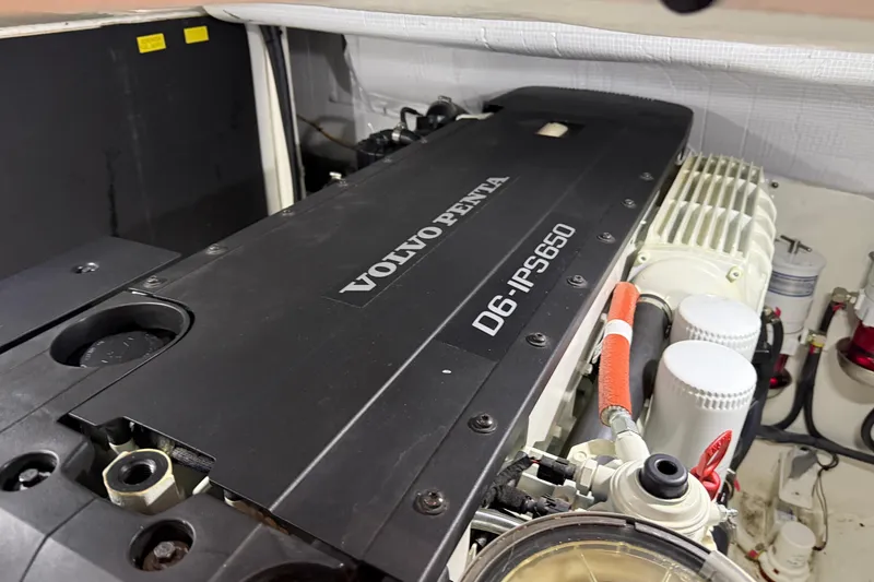 Slide: The Image of Volvo Penta D6-IPS650 engine in 2021 Sabre 42 Fly Bridge yacht. - 81