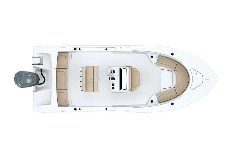 Slide: The Image of 2023 Sportsman Heritage 231 Center Console interior with cushioned seating and sleek design. - 22