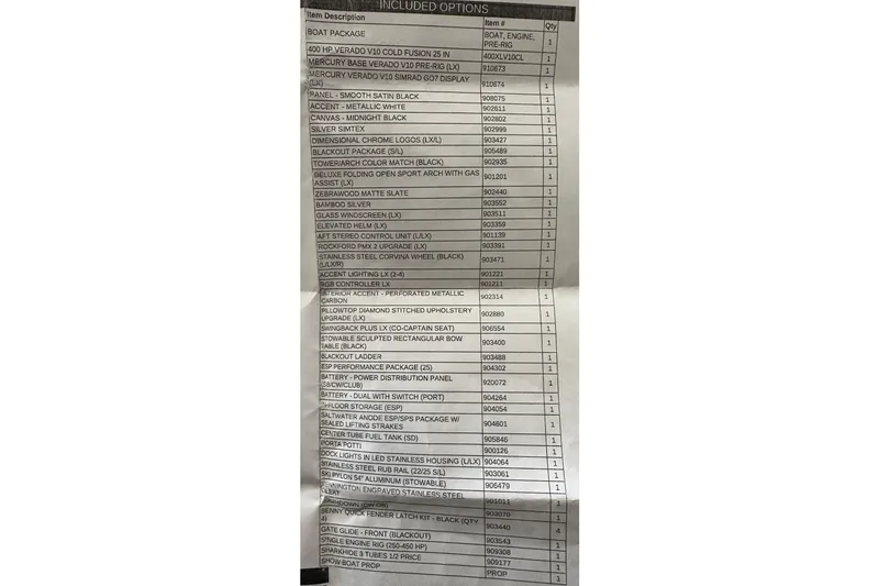 Slide: The Image of 2023 Bennington LX 26 Swingback options list with detailed specifications and features. - 19