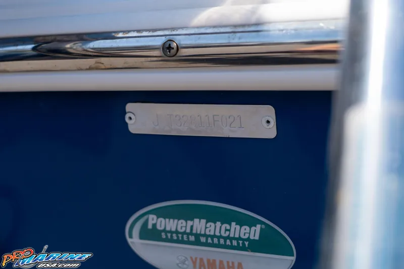 Slide: The Image of 2021 NauticStar 2602 Legacy boat with identification plate and PowerMatched warranty sticker. - 7