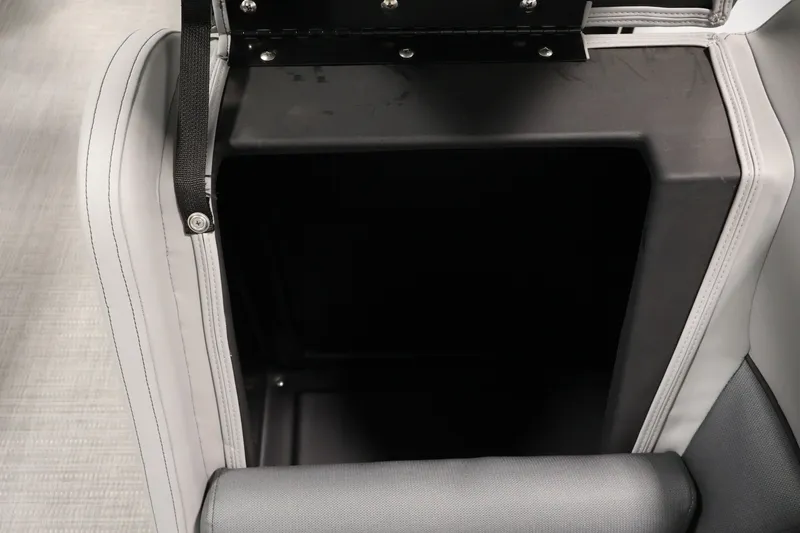 Slide: The Image of Storage compartment in 2026 Bentley Pontoons Legacy 200 Navigator boat, featuring sleek design. - 12