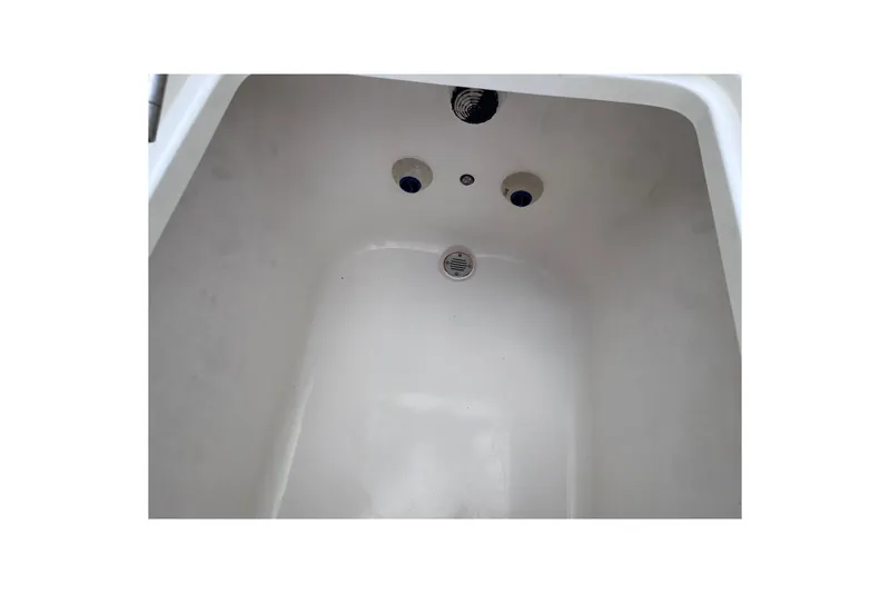 Slide: The Image of 2021 SeaVee 340B Open boat compartment interior with drainage system. - 46