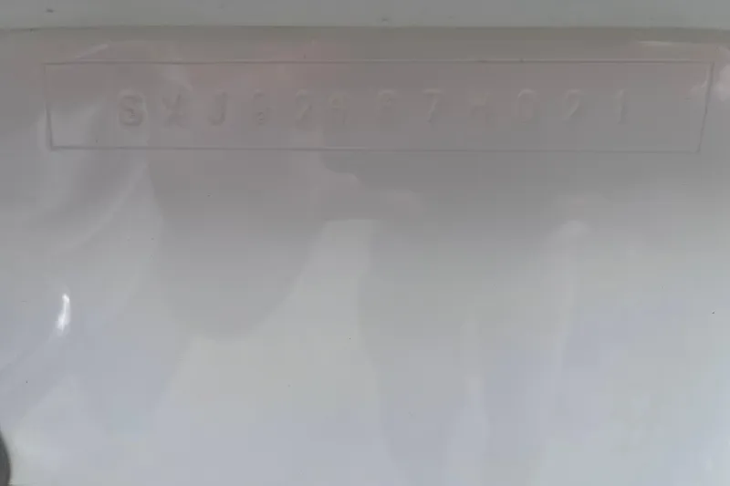 Slide: The Image of 2021 SeaVee 340B Open boat hull identification number (HIN) close-up. - 73