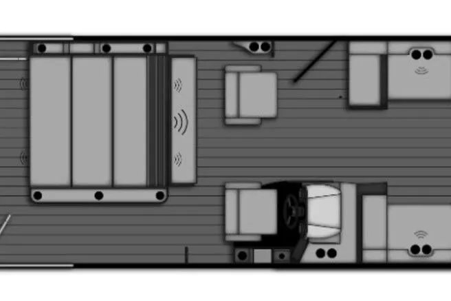 Slide: The Image of Floor plan of 2026 Bentley Pontoons 223 Elite Swingback Dual Captain boat. - 37