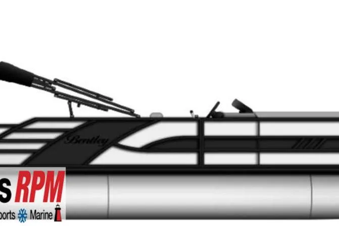 The Image of 2026 Bentley Pontoons 253 Swingback Dual Captain Elite Tri-Toon, side view illustration. - 0
