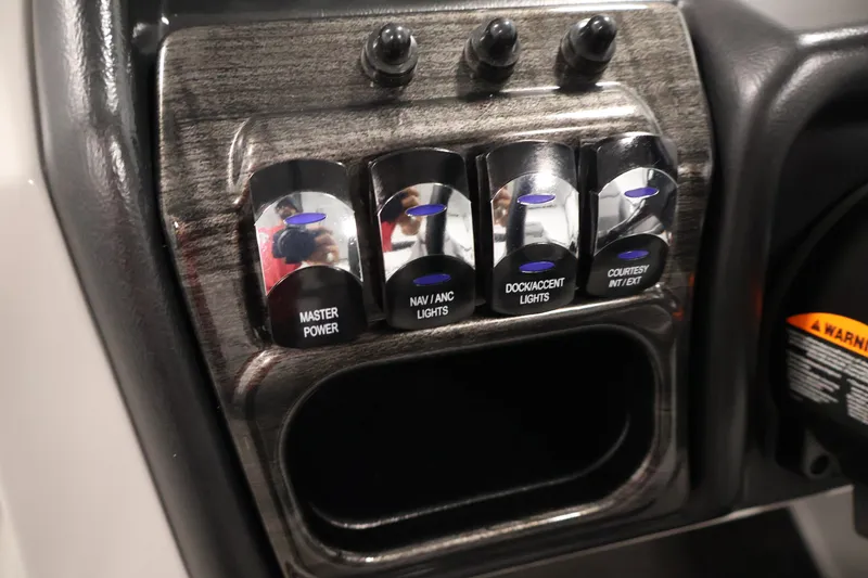 Slide: The Image of Control panel of 2026 Bentley Pontoons 253 Swingback Dual Captain Elite Tri-Toon. - 24