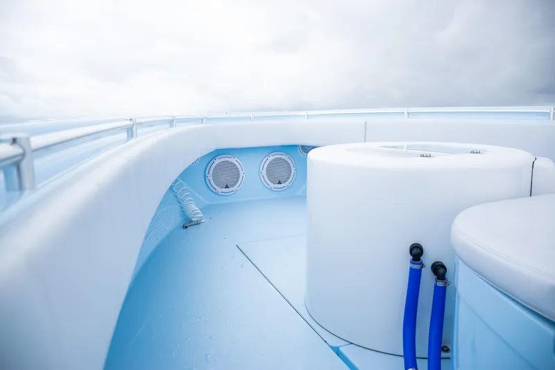 Slide: The Image of Interior of Contender 44 ST 2026 with blue accents. - 15