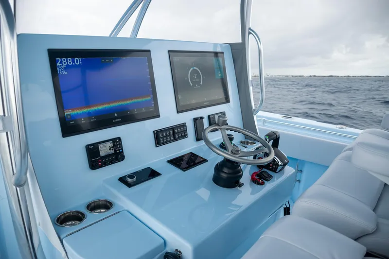 Slide: The Image of Contender 44 ST 2026 cockpit with modern electronics. - 30