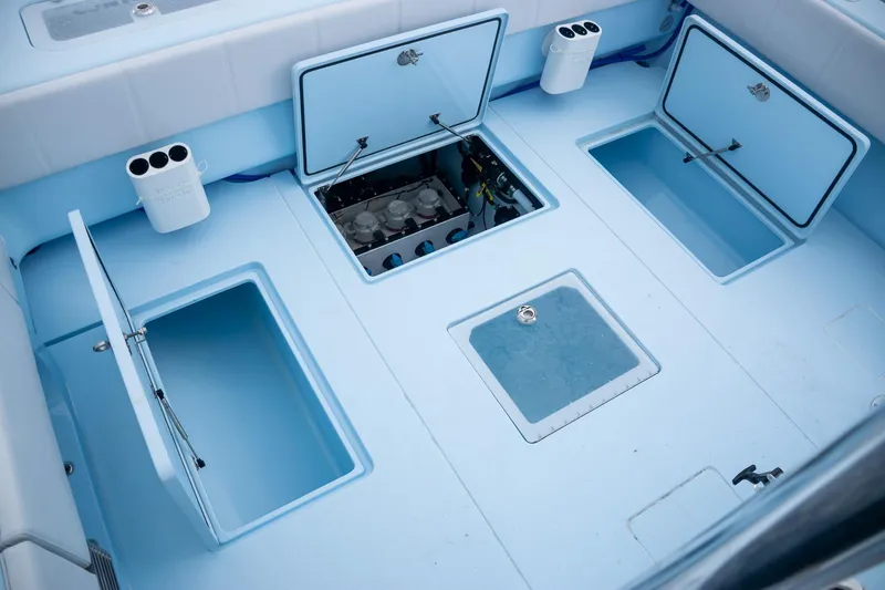 Slide: The Image of Interior of 2026 Contender 44 ST with storage and equipment. - 53