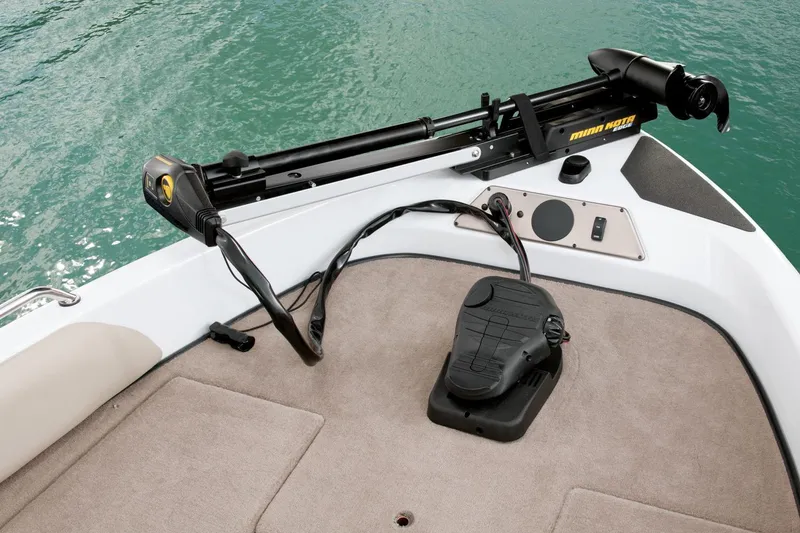 Slide: The Image of Manufacturer Provided Image: 2017 Skeeter SL 190 boat deck with trolling motor and foot pedal. - 2