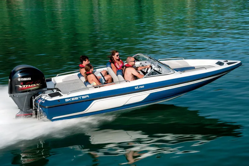 Slide: The Image of Manufacturer Provided Image: 2017 Skeeter SL 190 boat cruising on a lake with passengers. - 9