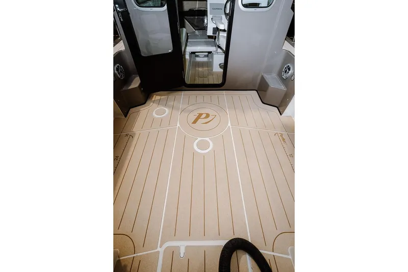 Slide: The Image of Manufacturer Provided Image: Interior view of 2026 Parker 217 Explorer boat with custom flooring design. - 5