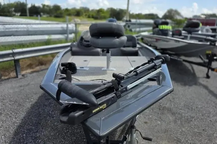 Slide: The Image of 2020 Tracker Pro Team 175 TF fishing boat with Minn Kota trolling motor. - 14