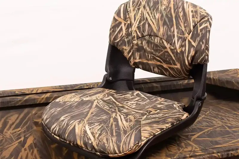 Slide: The Image of Manufacturer Provided Image: Camouflage seat of 2026 G3 Gator Tough 16 FL boat, featuring a rugged design. - 5