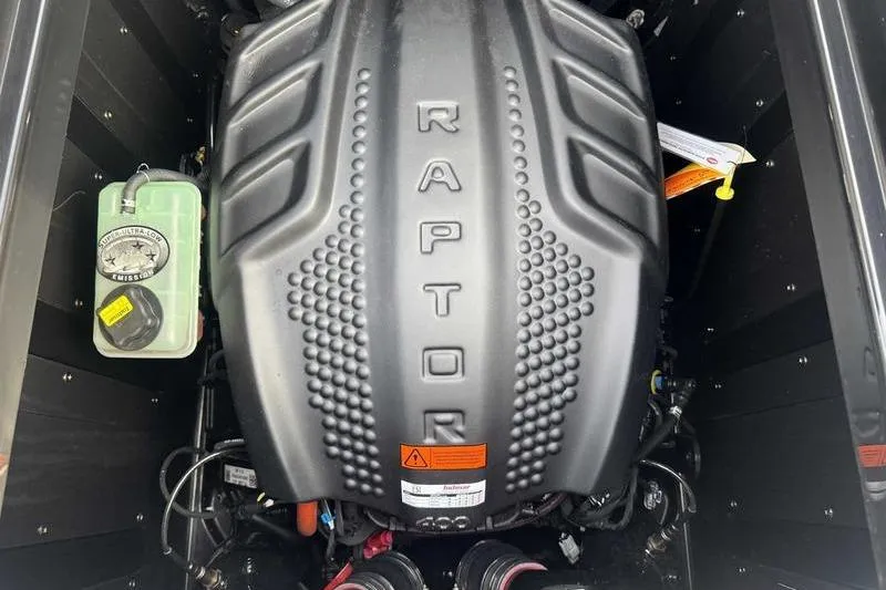 Slide: The Image of 2026 Moomba Tykon engine with Raptor branding, showcasing powerful performance features. - 15