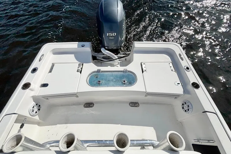 Slide: The Image of 2022 Tidewater 2110 Bay Max boat with Yamaha 150 engine on water. - 12