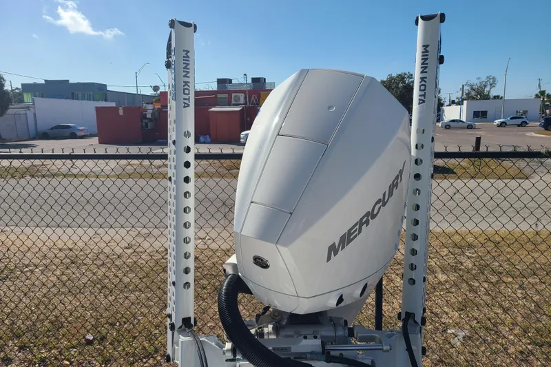 Slide: The Image of 1969 Aquasport 222 Center Console with Mercury engine and Minn Kota accessories. - 19