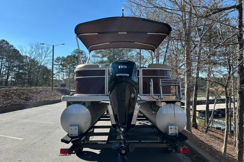 Slide: The Image of 2022 Godfrey Sweetwater 2286 C pontoon boat with canopy and outboard motor. - 6