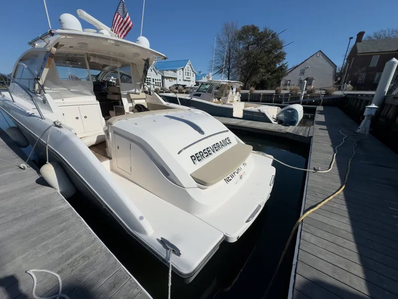 Slide: The Image of 2015 Pursuit SC 365i Sport Coupe docked at marina. - 45