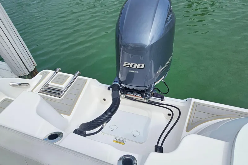 Slide: The Image of 2020 Sea Fox 228 Commander boat with Yamaha 200 engine at dock. - 17