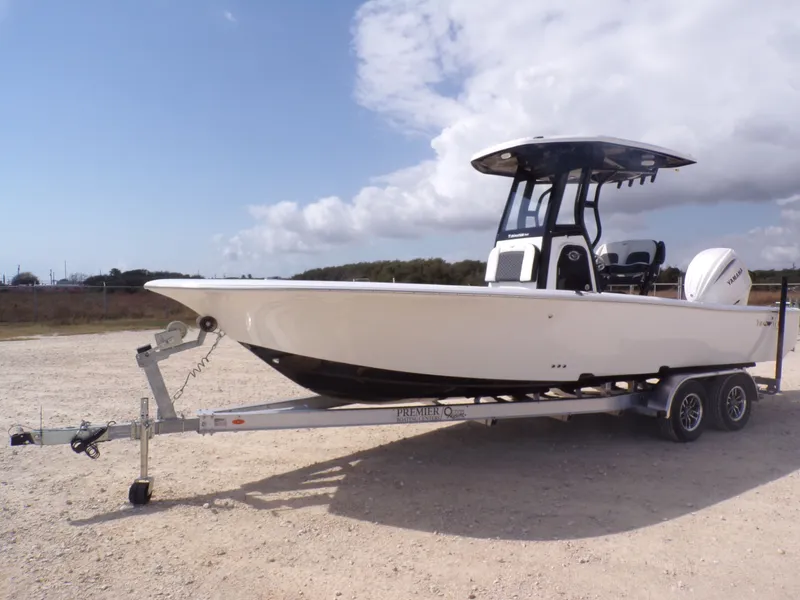 Slide: The Image of 2026 Tidewater 2500 Carolina Bay boat on trailer. - 16