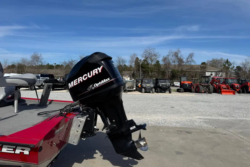 Slide: The Image of 2013 Tracker Pro Team 175 TXW with Mercury OptiMax engine in outdoor lot. - 3