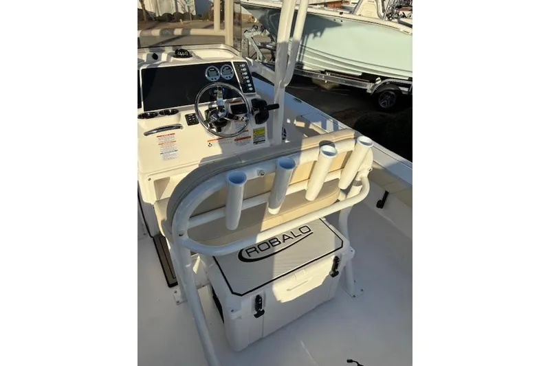 Slide: The Image of Interior view of 2026 Robalo 226 Cayman boat. - 15