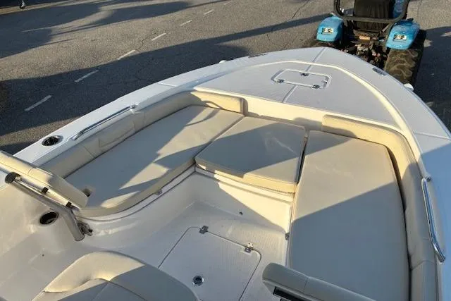 Slide: The Image of Interior view of 2026 Robalo 226 Cayman boat deck. - 11