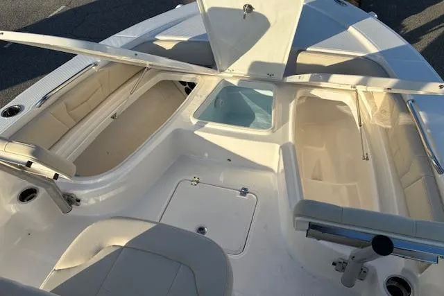 Slide: The Image of Interior view of 2026 Robalo 226 Cayman boat deck. - 6