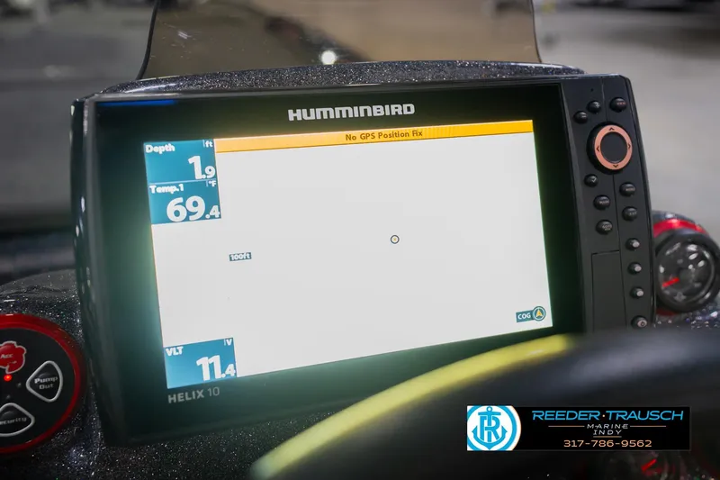 Slide: The Image of Humminbird Helix 10 fishfinder on 2016 Bass Cat Cougar boat dashboard. - 33