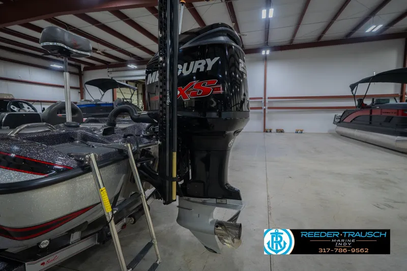 Slide: The Image of 2016 Bass Cat Cougar with Mercury XS engine in warehouse. - 48