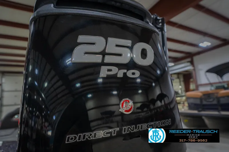 Slide: The Image of 2016 Bass Cat Cougar with 250 Pro Direct Injection engine in a showroom. - 50