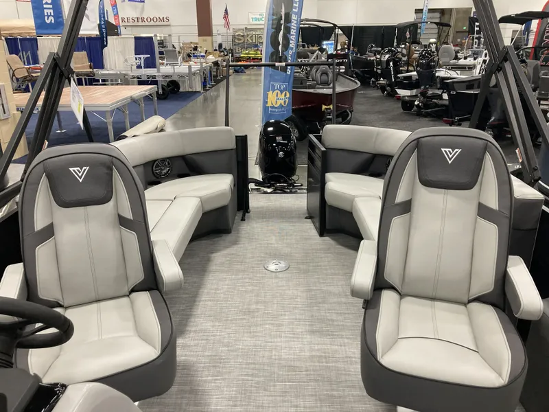Slide: The Image of Interior of Viaggio V20U boat, 2026 model, displayed at a trade show. - 16