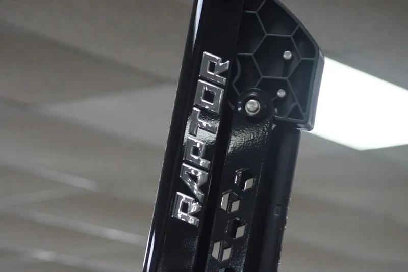Slide: The Image of Close-up of 2026 Skeeter ZXE21 Raptor boat accessory with hexagonal design. - 36