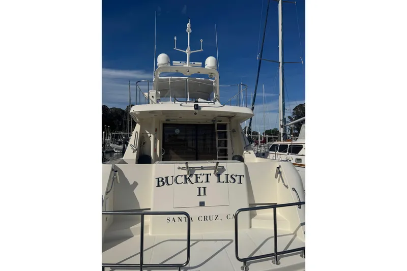Slide: The Image of Hampton 550 yacht, 2002 model, named "Bucket List II," docked in Santa Cruz, CA. - 7