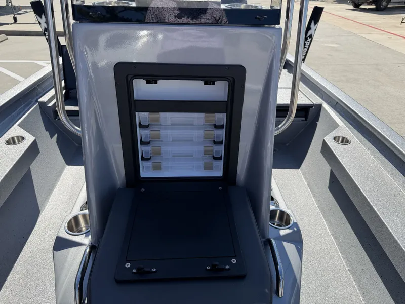 Slide: The Image of Xpress H20B 2026 boat with integrated storage compartment. - 27