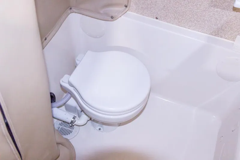Slide: The Image of Manufacturer Provided Image: Bathroom in Sea Chaser 30 HFC CC boat, 2026 model. - 7