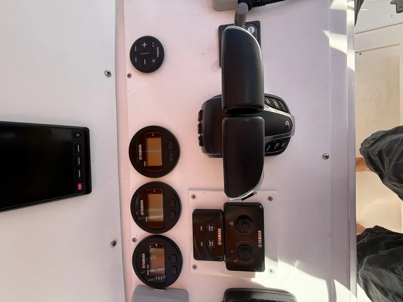 Slide: The Image of Boat controls with Yamaha instruments, Intrepid 356, year 2000. - 10