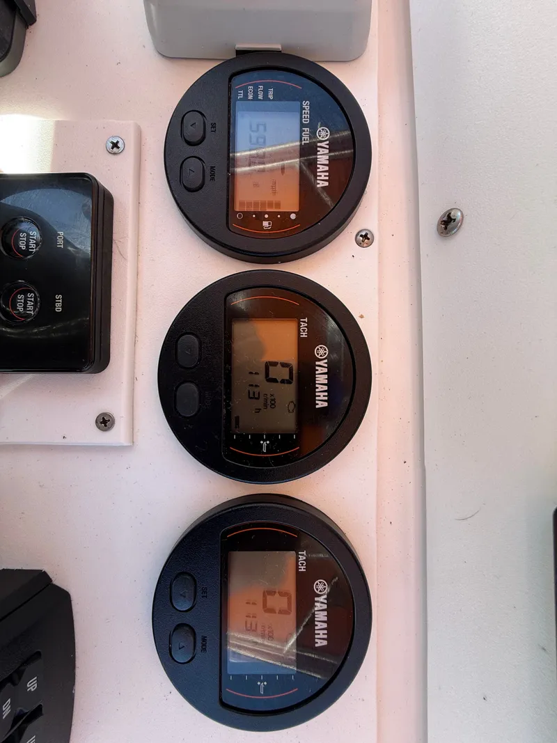 Slide: The Image of Yamaha gauges on Intrepid 356 boat, year 2000. - 11