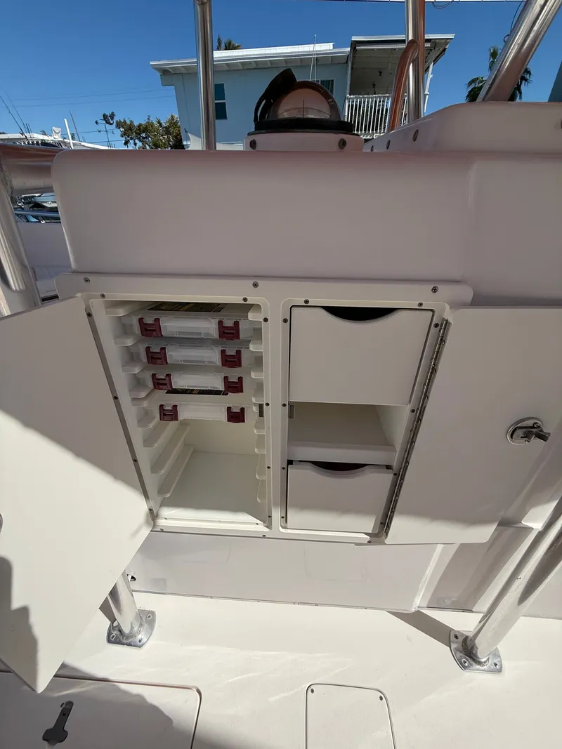 Slide: The Image of Intrepid 356 boat storage with drawers, year 2000. - 25