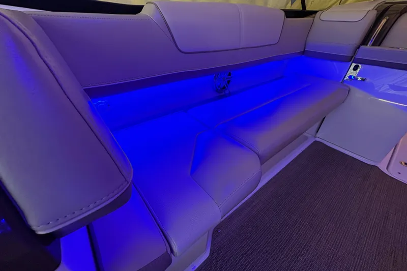 Slide: The Image of Luxurious interior of 2016 Formula 310 Bowrider with blue ambient lighting. - 25