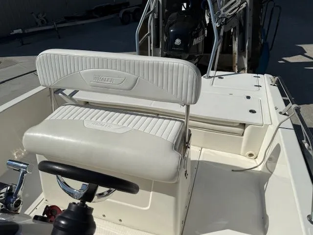 Slide: The Image of Interior view of a 2008 Boston Whaler 200 Dauntless boat. - 12