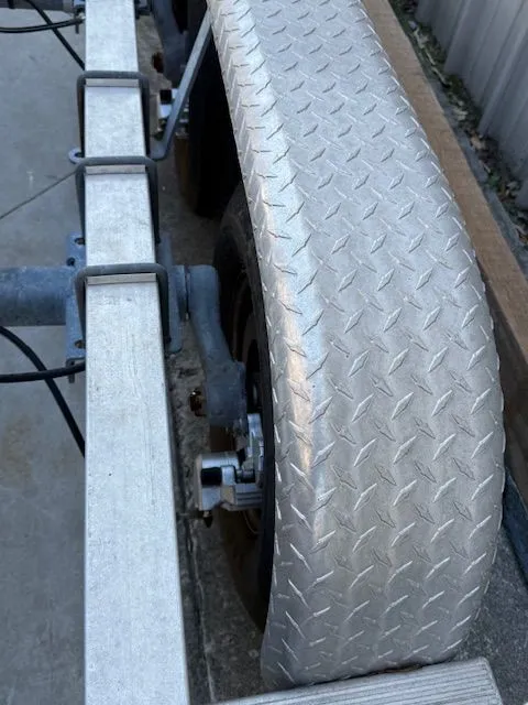 Slide: The Image of Close-up of a boat trailer with aluminum fender. - 19